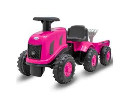 Baby Mix Dětské odrážedlo Traktor s vlečkou Benny růžový