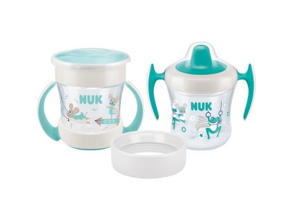 NUK Dětský hrníček Mini Magic Cups 360° s víčkem 3v1