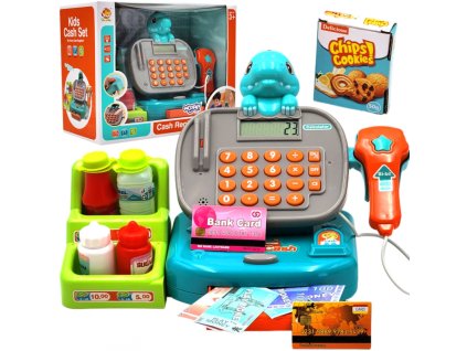 WOOPIE Dětská pokladna s policí a příslušenstvím Dino
