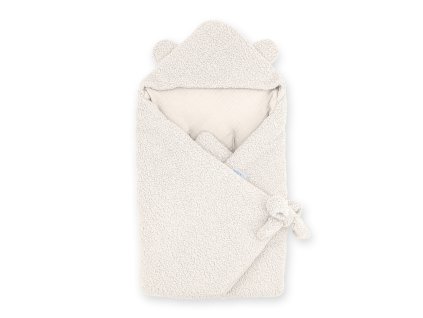ALBERO MIO Dětská zavinovačka do autosedačky COTTON MUSLIN & BOUCLE vanilka