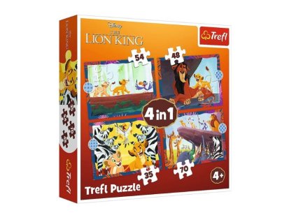 TREFL Puzzle 4v1 Lion King Odvážný Lví král