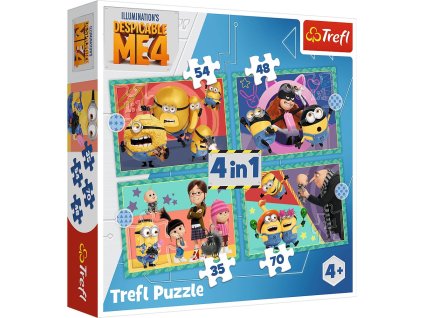 TREFL Puzzle 4v1 Mimoni Blázniví Mimoni
