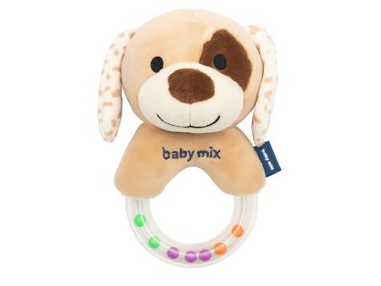 Baby Mix Dětské plyšové chrastítko Pejsek Hnědý