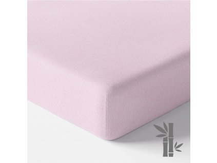 EEVI Voděodolné bambusové froté prostěradlo 120x60 Růžové
