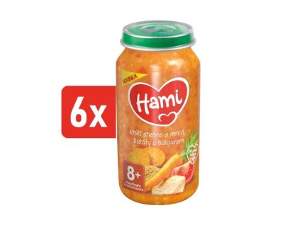 HAMI masozeleninový příkrm Krůtí stehno s mrkví, batáty a bulgurem 6x250g