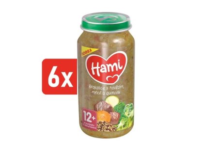 HAMI masozeleninový příkrm Brokolice s hovězím, mrkví a quinoou 6x250g