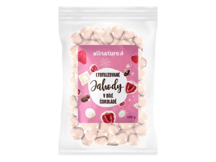 Allnature Mrazem sušené jahody v bílé čokoládě 100g 1
