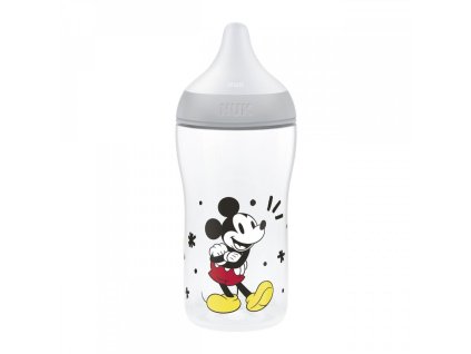 NUK Perfect Match láhev s kontrolou teploty Disney Mickey GREY 260ml 2