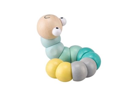 Dřevěná Housenka 17cm kluk