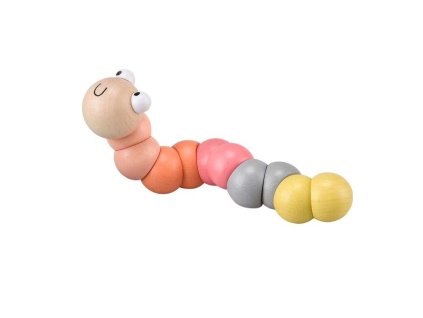 Dřevěná Housenka 17cm holka