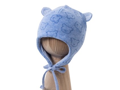 Dětská velurová čepice LITTLE JOY modrá
