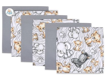 Ega Kids Flanelové ubrousky (6ks) Safari šedé