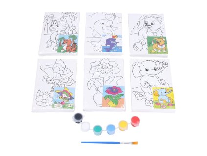 Malířské plátno s předlohou 10x15cm + barvy a štětec