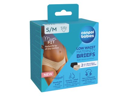 Canpol babies Těhotenské kalhotky s nízkým pasem MumFIT S M (2ks)