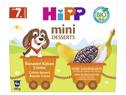 HiPP BIO Mléčný dezert Banán Kakao 4x100g