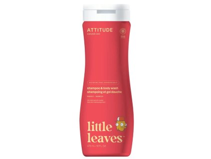ATTITUDE Dětské tělové mýdlo a šampon (2 v 1) Little leaves s vůní manga 473 ml
