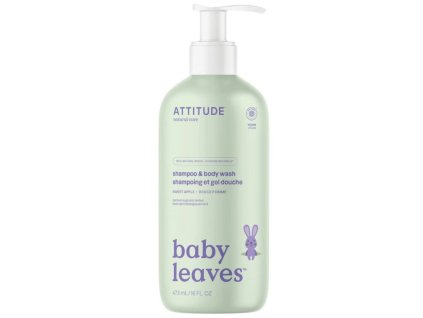 ATTITUDE Dětský šampon a tělové mýdlo (2 v 1) Baby leaves s vůní sladkého jablka 473ml