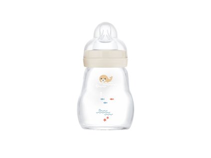 MAM Feel Good Lahev skleněná 170ml - béžová