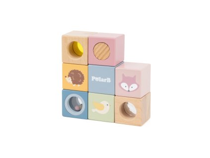 Viga Dřevěné senzorické kostky 8ks 1