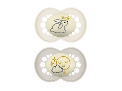 MAM Dudlík silikonový Original Night 16+m (2ks) - béžový/šedý