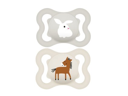 MAM Dudlík silikonový AIR 0+m (2ks) - šedý/béžový