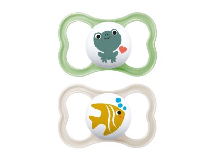 MAM Dudlík silikonový AIR 6+m (2ks) - zelený/šedý