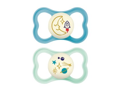 MAM Dudlík silikonový AIR Night 16+m (2ks) - tyrkysový/mátový