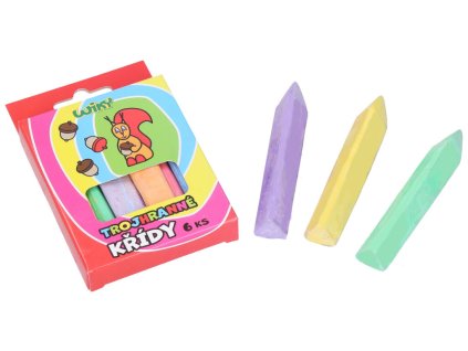 Křídy chodníkové barevné 6ks trojhranné
