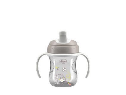 CHICCO Hrneček Training s držadly 200ml šedý