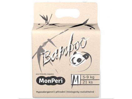 MonPeri Bamboo M 5 9 kg 21ks EKO dětské bambusové jednorázové plenky (velikost 3)