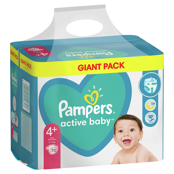 Pampers Active Baby Giant Pack S4+ 70ks, 10-15kg