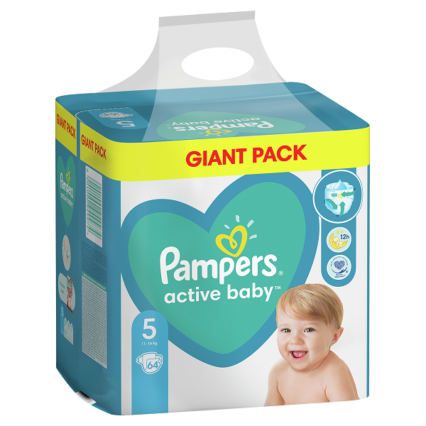 Pampers Active Baby Giant Pack S5 64ks, 11-16kg