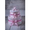 Plenkový dort dvoupatrový s bohatou náplní růžový - s capáčky