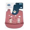 Canpol babies Bryndák silikonový s kapsou BONJOUR PARIS růžový 1