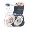 Canpol babies Set symetrických silikonových dudlíků Light touch 6 18m BONJOUR PARIS růžový 1