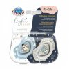 Canpol babies Set symetrických silikonových dudlíků Light touch 6 18m BONJOUR PARIS modrý 1