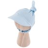 Mušelínový šátek s kšiltem a gumičkou modrý 1