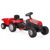 Dětský šlapací traktor s přívěsem červený