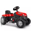 Dětský šlapací traktor s přívěsem červený 4