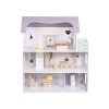 Baby Mix Dřevěný Montessori domeček pro panenky s nábytkem Rose 2