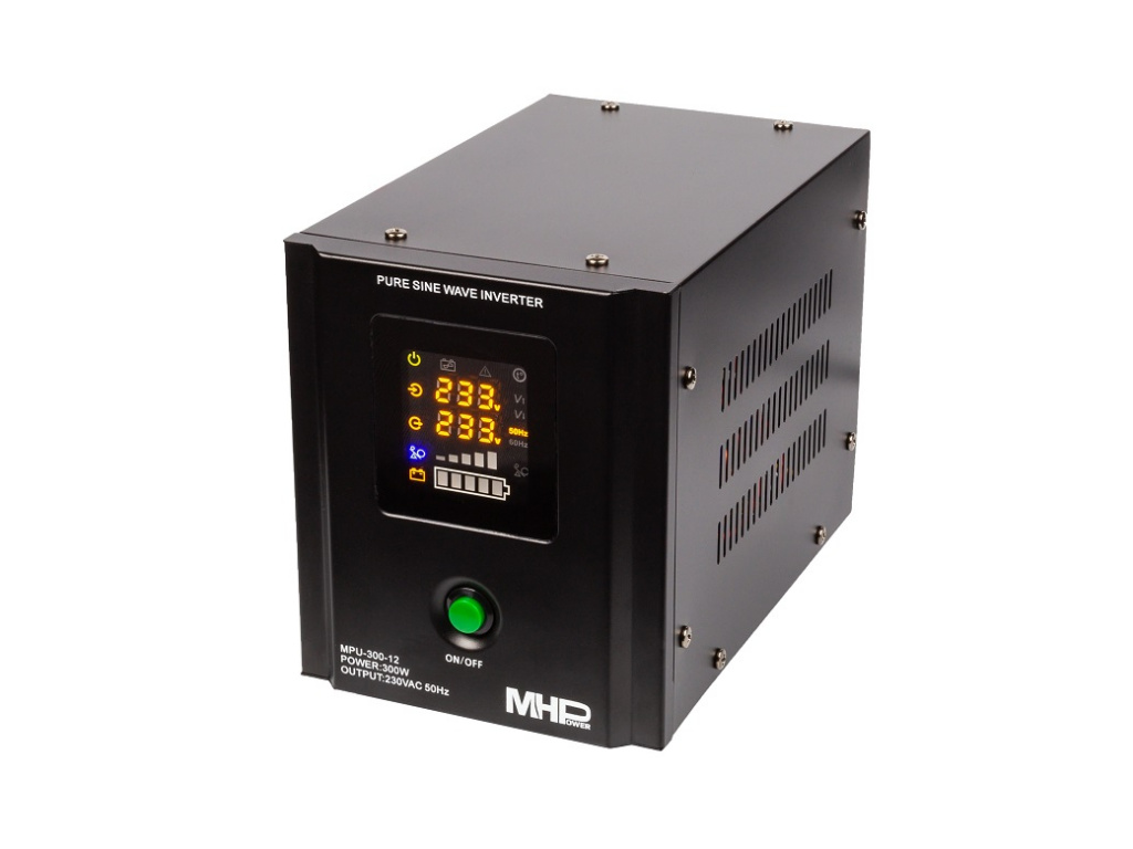 Záložní zdroj MHPower MPU300-12,UPS,300W, čistá sinus, MPU-300-12