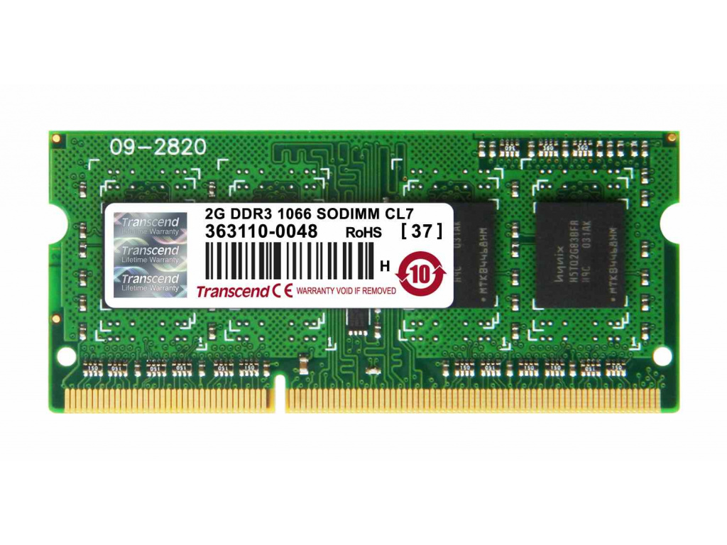 SODIMM DDR3 2GB 1066MHz TRANSCEND 1Rx8 CL7, TS256MSK64V1N
