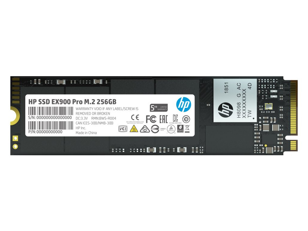 HP SSD EX900 Pro 256GB / Interní / M.2 / PCIe Gen 3 x 4 NVMe 1.3 / 3D TLC, 9XL75AA#ABB