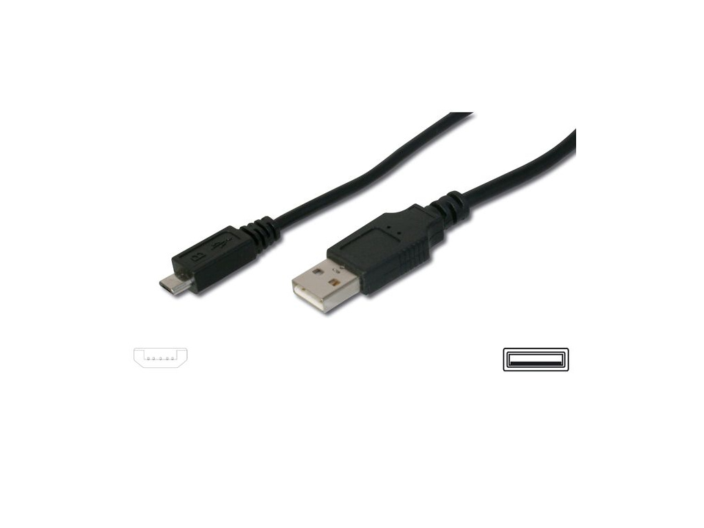 Kabel micro USB 2.0, A-B 1,5m, pro rychlé nabíjení, ku2m15f