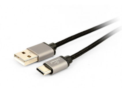 GEMBIRD Opletaný USB-C - USB 2.0, M/M, 1,8 m, černý, CCB-mUSB2B-AMCM-6