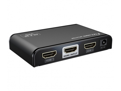 PremiumCord HDMI 2.0 splitter 1-2 porty, 4K x 2K/60Hz, FULL HD, 3D, černý, khsplit2f