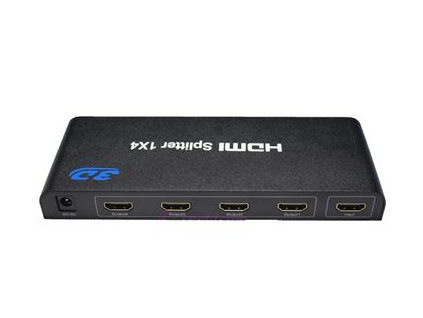 PremiumCord HDMI splitter 1-4 portů kovový s napájecím adaptérem, 3D, FULL HD, khsplit4b