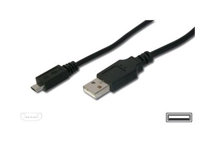 PremiumCord Kabel micro USB 2.0, A-B 20cm, černá, ku2m02f