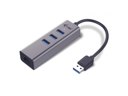 i-tec USB 3.0 Metal HUB 3 Port + Gigabit Ethernet, U3METALG3HUB