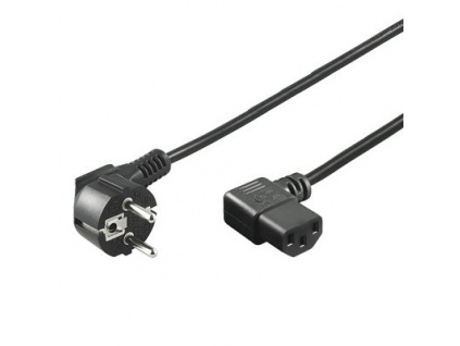 PremiumCord Kabel síťový 230V k počítači 5m, IEC konektor do úhlu 90°, kpsp5-90